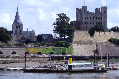 Rochester Cathedral and castle from the River Medway 